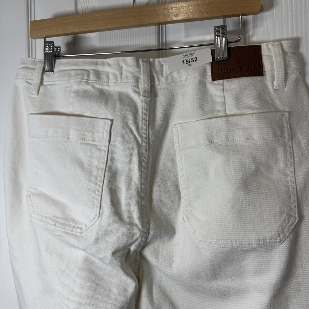 JUDY BLUE HIGH RISE DRAWSTRING JOGGERS WHITE WOMENS 15 32 NWT‎ - Picture 4 of 5